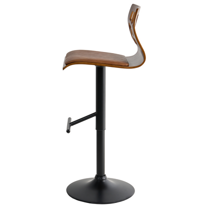 Living Set Of 2 Dark Brown Faux Leather Bar Stools With Black Legs Swivel Gas Lift Adjustable Height