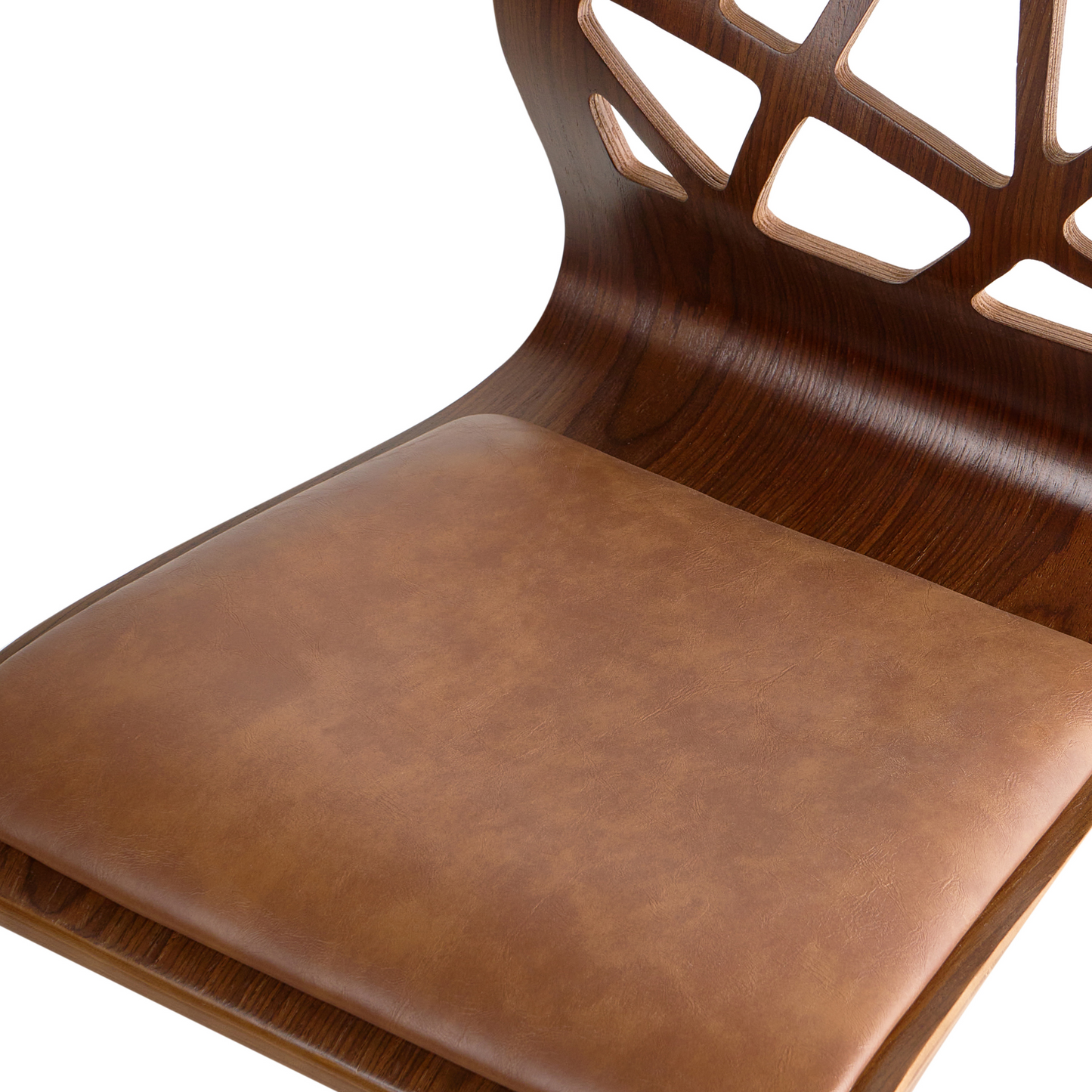 Set Of 2 Dark Brown Faux Leather Bar Stools With Gas Lift