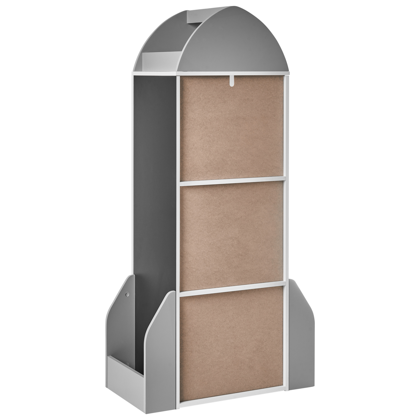 ScandiKids Rocket Bookshelf White 3-Tier With Built-In Blackboard For Kids Room Scandinavian Style