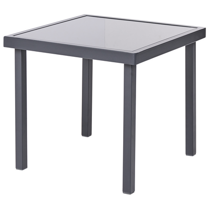 Bistro Outdoor 2 Seater Bistro Set With Dark Grey Steel And Coffee Table Rust Resistant Industrial Modern