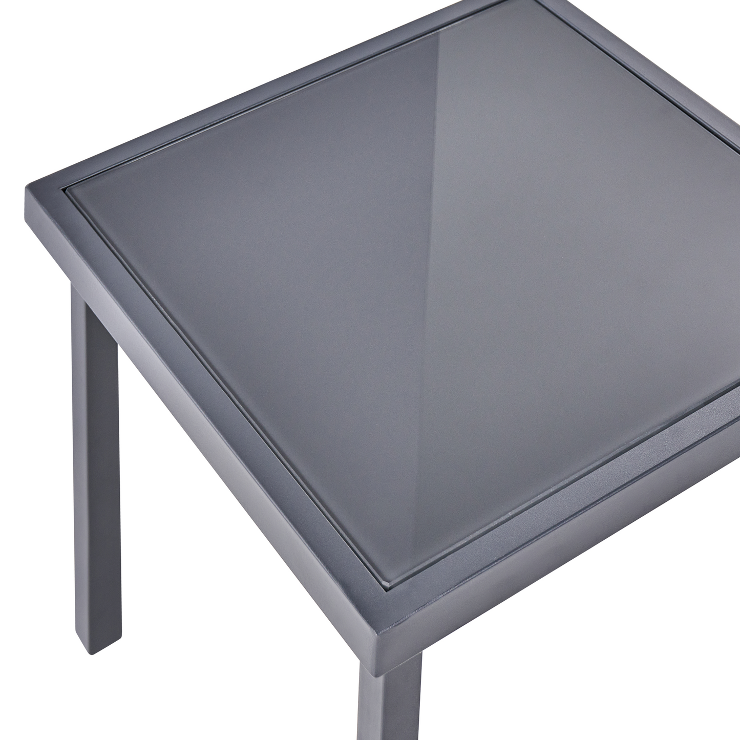 Bistro Outdoor 2 Seater Bistro Set With Dark Grey Steel And Coffee Table Rust Resistant Industrial Modern