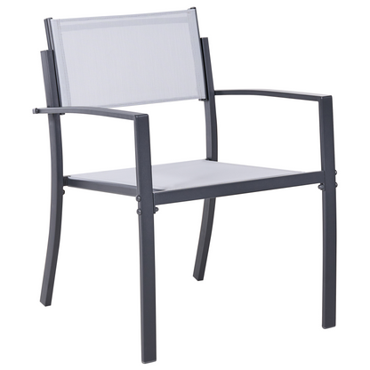 Bistro Set Grey Steel 2 Seater with Coffee Table