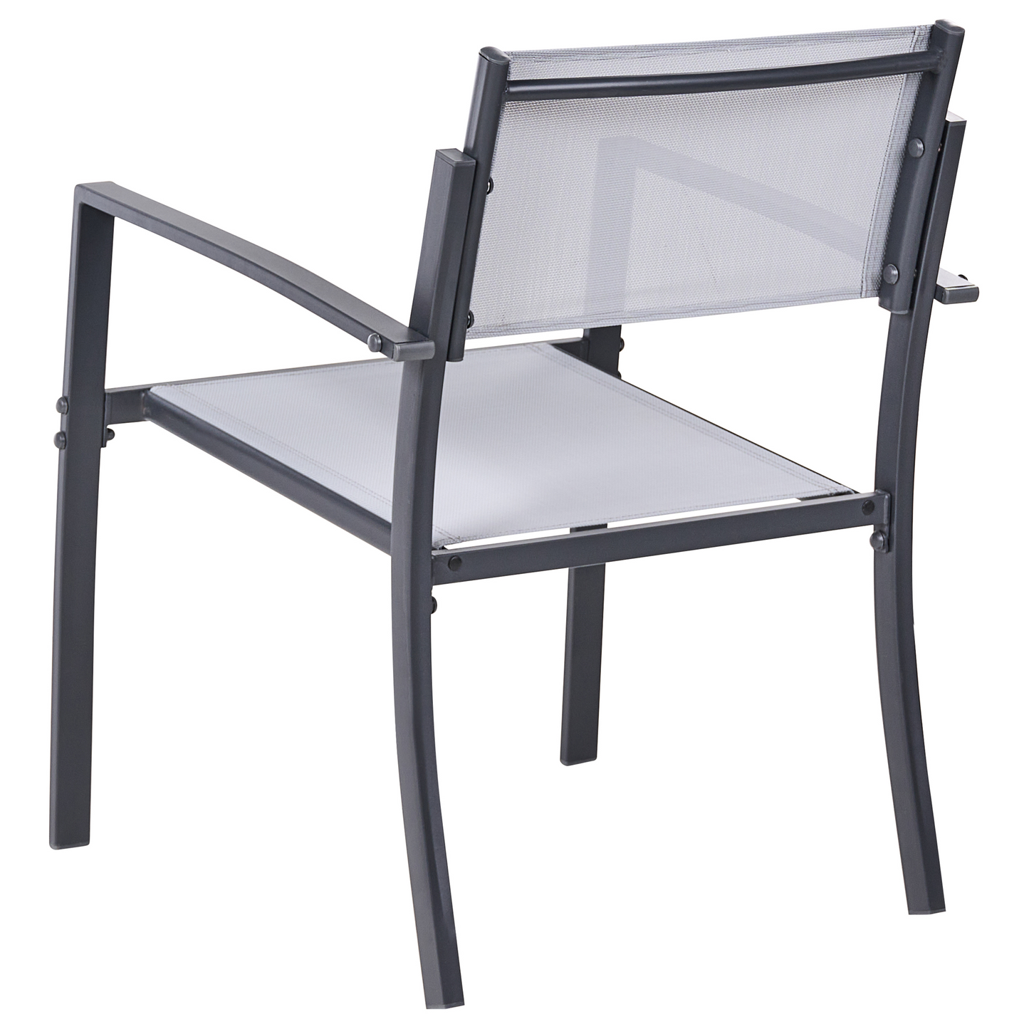 Bistro Set Grey Steel 2 Seater with Coffee Table