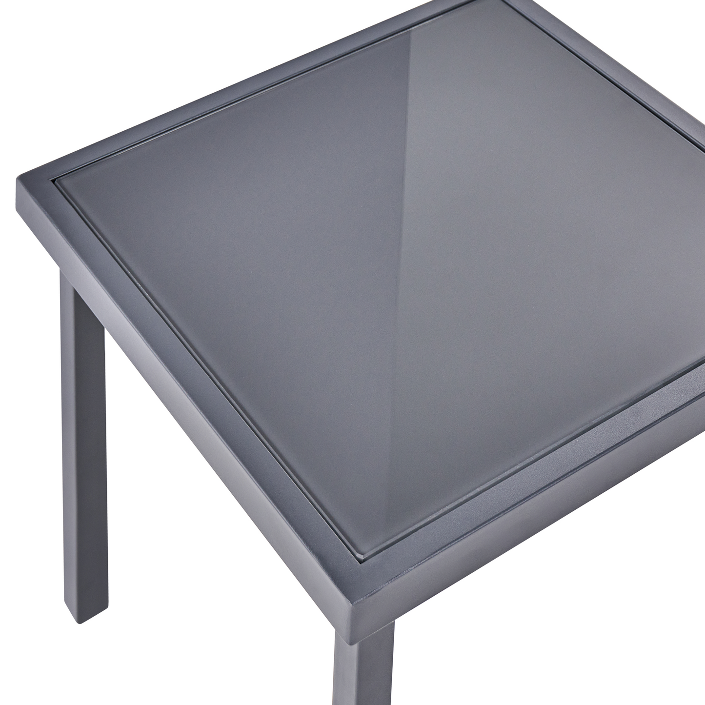 Bistro Set Grey Steel 2 Seater with Coffee Table