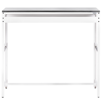 Outdoor Bar Table White Stainless Steel Top Uv Resistant Steel Frame For Garden Patio Dining