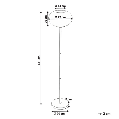 Outdoor Solar Floor Lamp Black White Iron Base LED