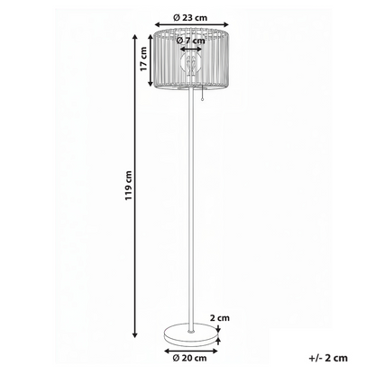 Solar Floor Lamp Brown Iron Base LED Garden Efficient