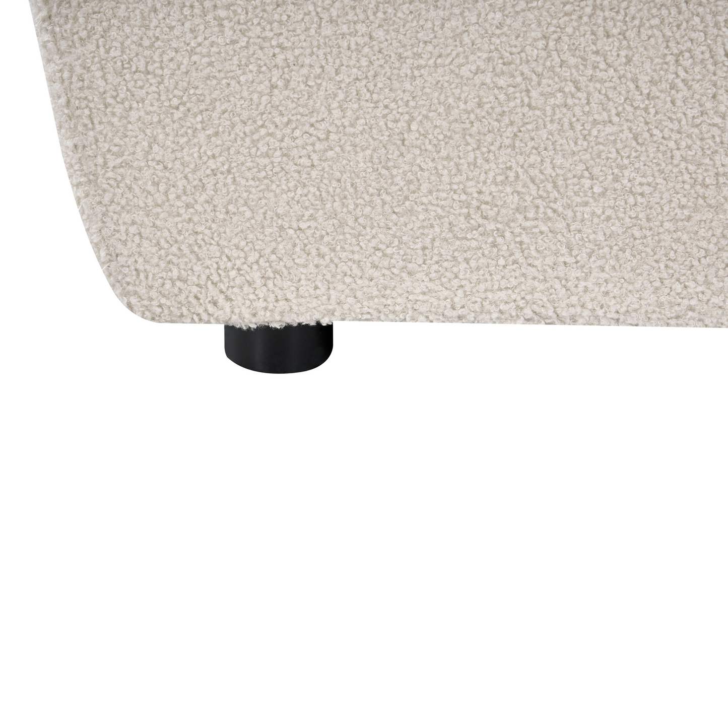 Ottoman Off White Boucle Modern Living Room