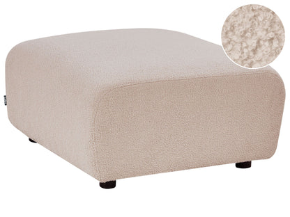 Beige Boucle Modular Ottoman For Living Room With Expanding Modules And Modern Elegance