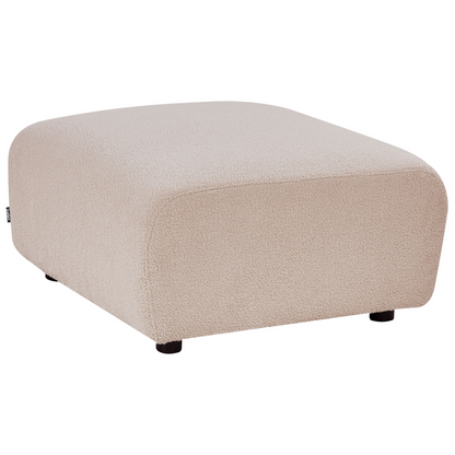 Beige Boucle Modular Ottoman For Living Room With Expanding Modules And Modern Elegance