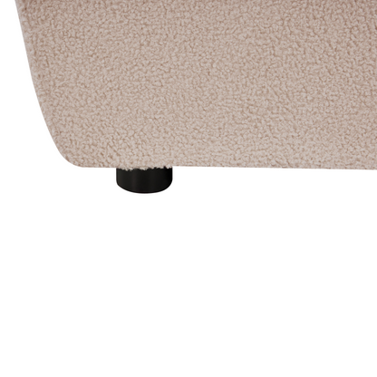Beige Boucle Modular Ottoman For Living Room With Expanding Modules And Modern Elegance
