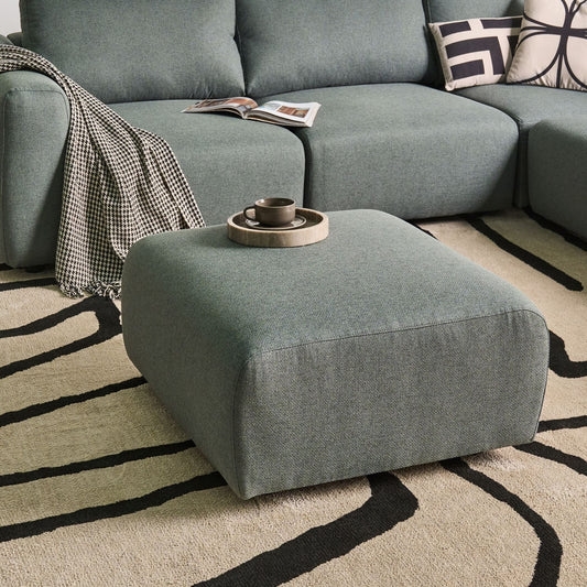 Modular Ottoman Green Fabric Living Room