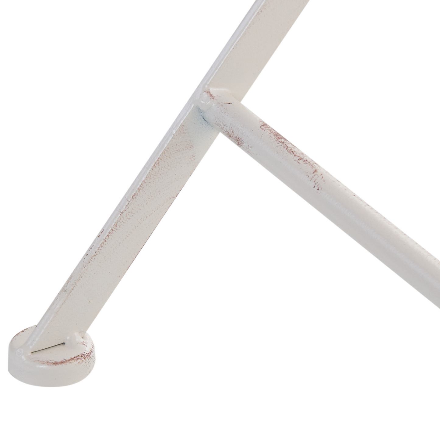 Name Outdoor Bistro Table Off White Metal Powder Coated Distressed Finish Foldable