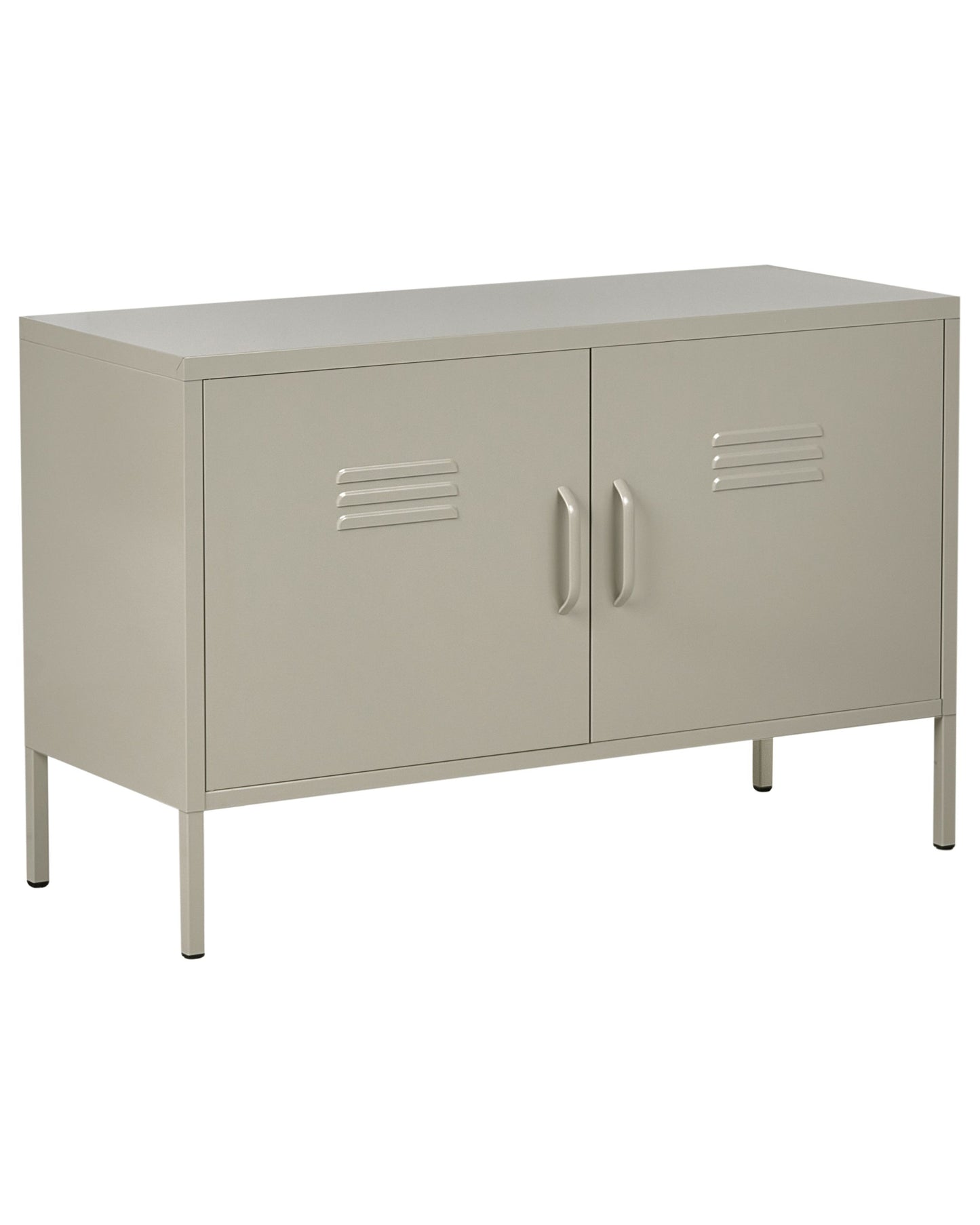 2 Door Sideboard Light Beige Steel Home Office Storage