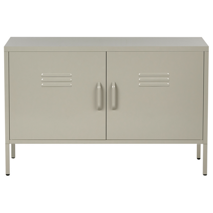 2 Door Sideboard Light Beige Steel Home Office Storage