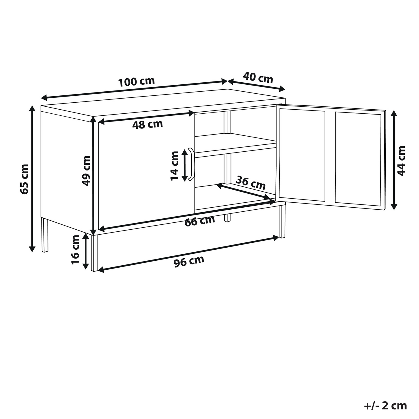 2 Door Sideboard Light Beige Steel Home Office Storage