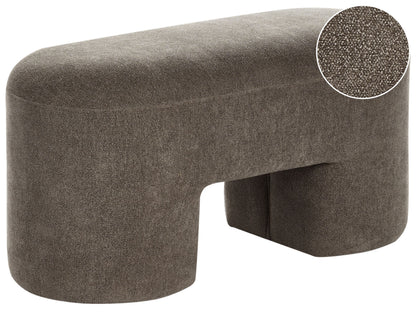 Home Boucle Bench Pouffe Brown With Wide Modern Legs