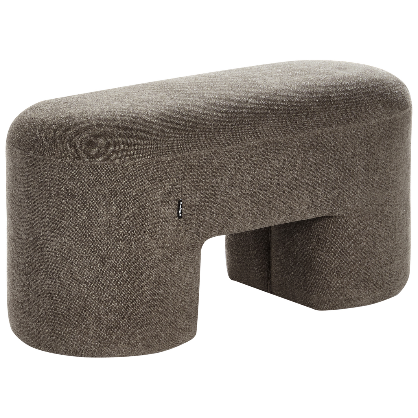 Home Boucle Bench Pouffe Brown With Wide Modern Legs