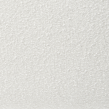 White Boucle Upholstered Bench Pouffe Wide Leg Modern Accent