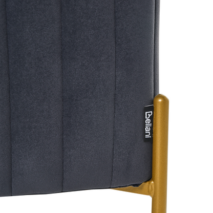 Velvet Footstool 47 x 47cm Black With Gold Metal Legs