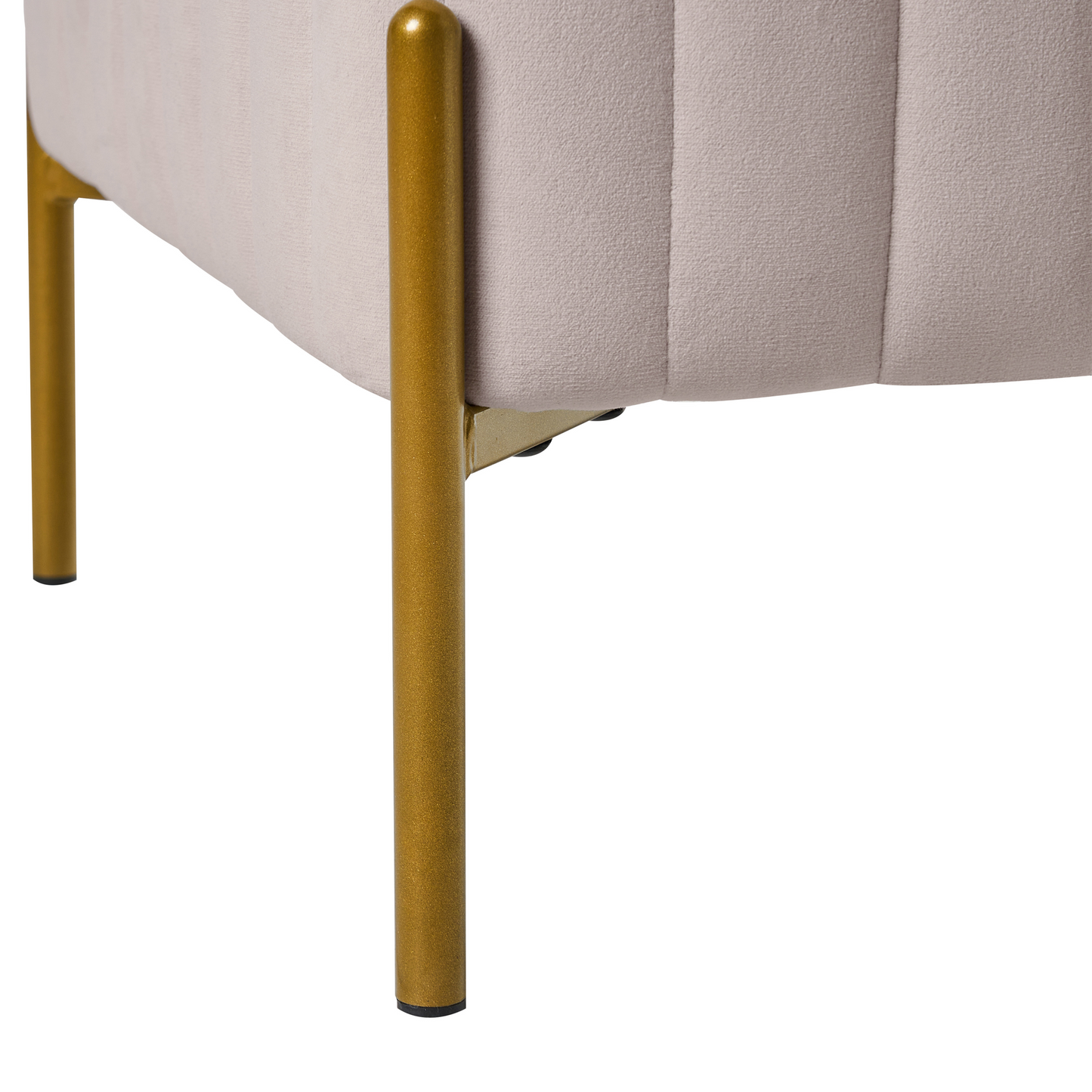 Footstool Taupe Velvet Ottoman With Gold Metal Legs 47 x 47cm Square Living Room