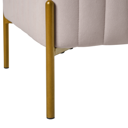 Footstool Taupe Velvet Ottoman With Gold Metal Legs 47 x 47cm Square Living Room