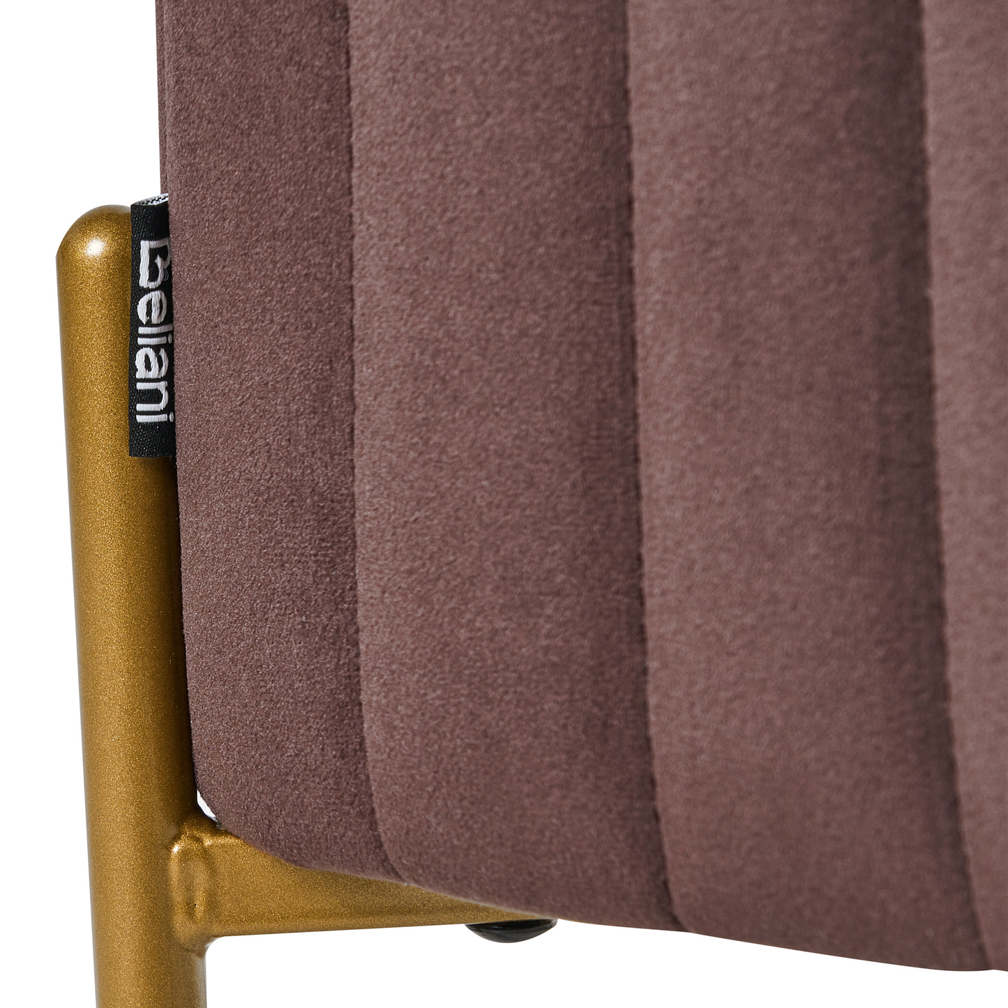 Velvet Footstool 47 x 47cm Dark Brown With Gold Legs