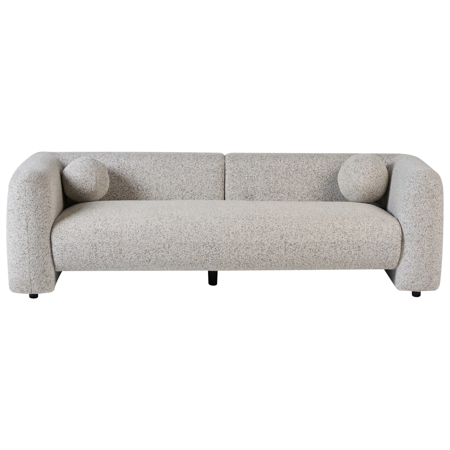 Retro Glam 5 Seater Beige Textured Fabric Sofa Set Armchair