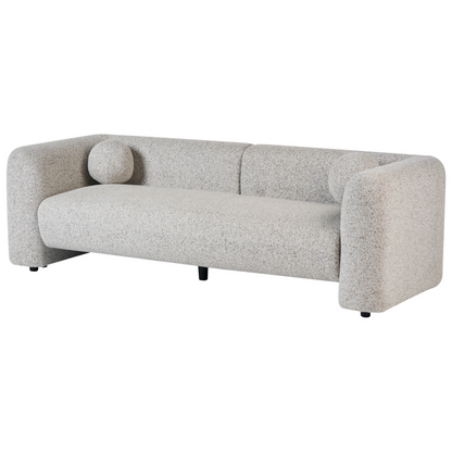 Retro Glam 5 Seater Beige Textured Fabric Sofa Set Armchair