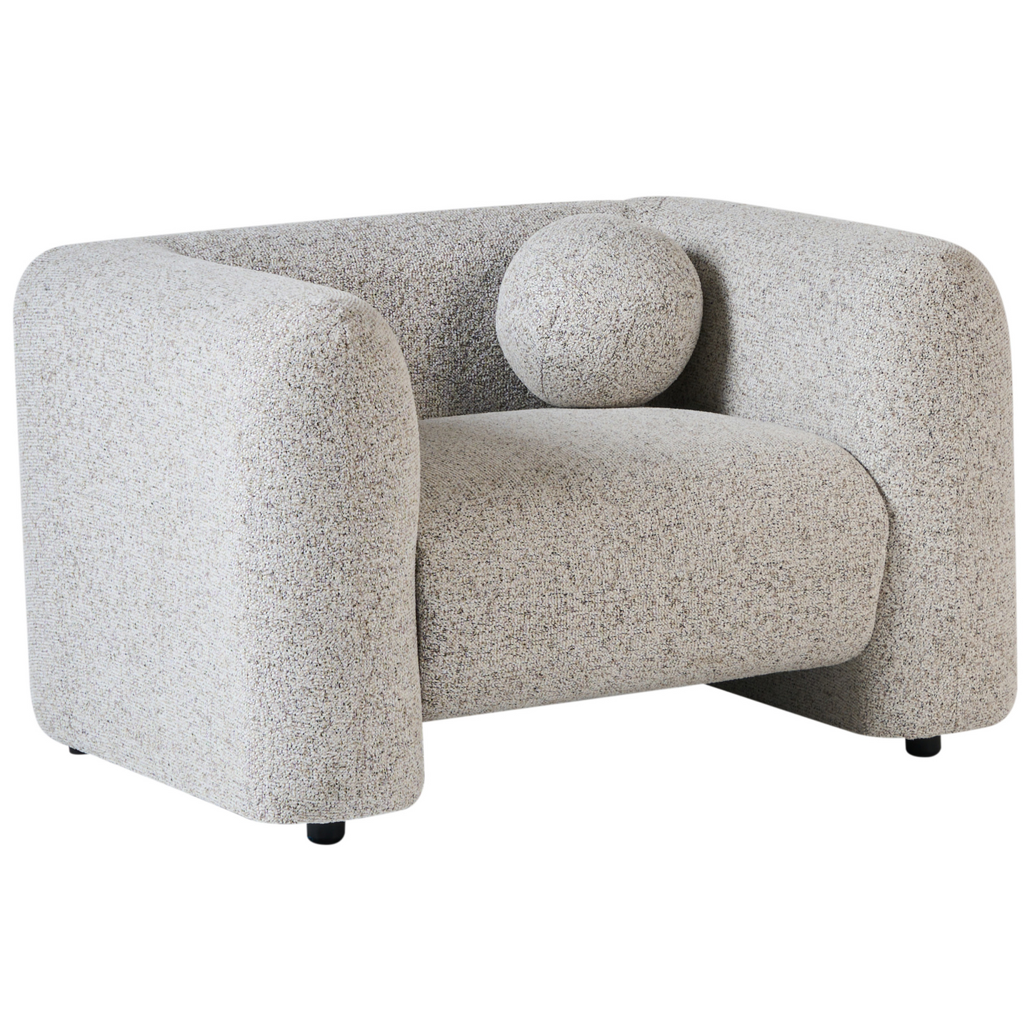 Retro Glam 5 Seater Beige Textured Fabric Sofa Set Armchair