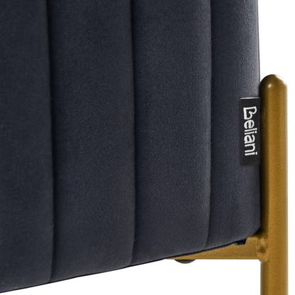 Velvet Bench Black Upholstery With Gold Metal Legs 91 x 47cm Glam Living Room