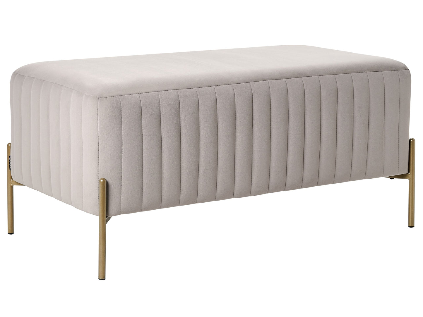 Velvet Bench Taupe With Gold Metal Legs 91 x 47cm