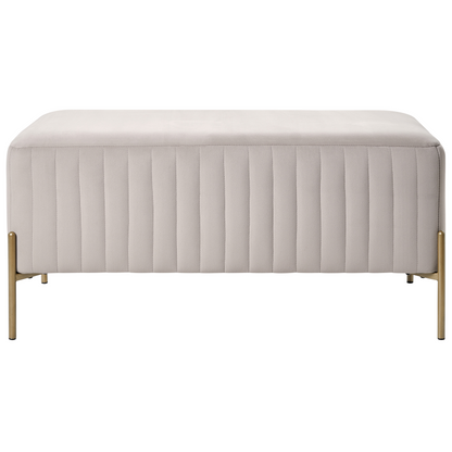Velvet Bench Taupe With Gold Metal Legs 91 x 47cm