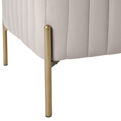 Velvet Bench Taupe With Gold Metal Legs 91 x 47cm