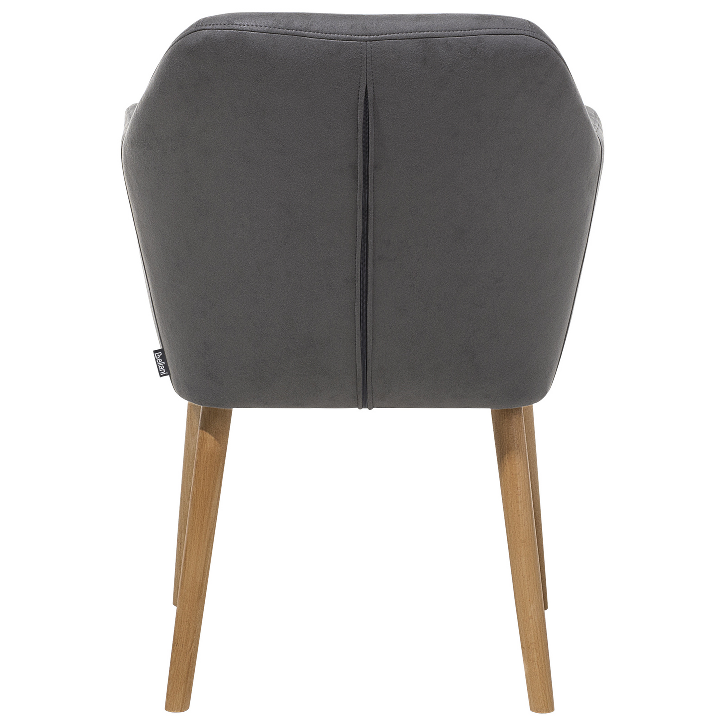 Dining Chair Grey Faux Leather Cushioned Seat Wood Legs