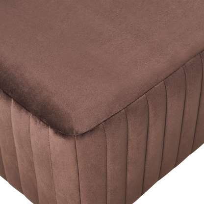 Velvet Bench Dark Brown 91 x 47cm With Gold Metal Legs