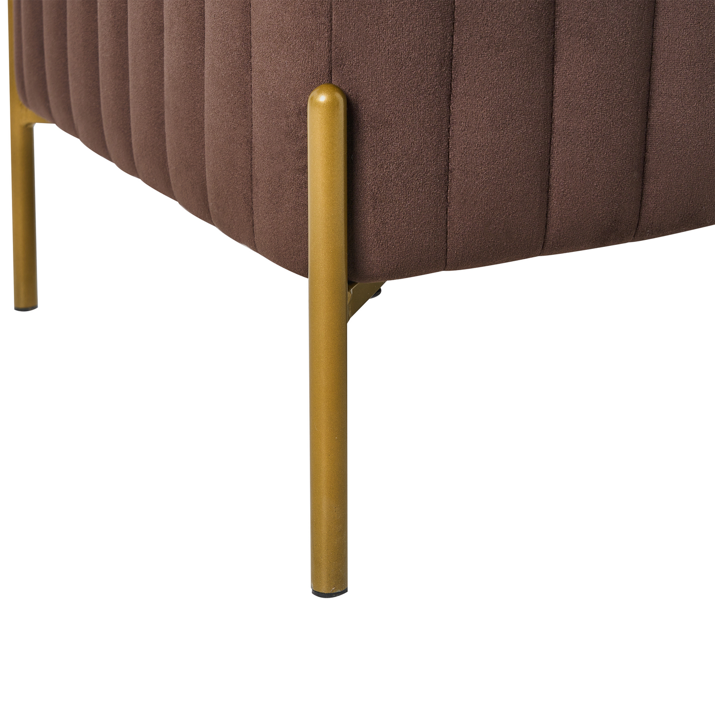 Velvet Bench Dark Brown 91 x 47cm With Gold Metal Legs