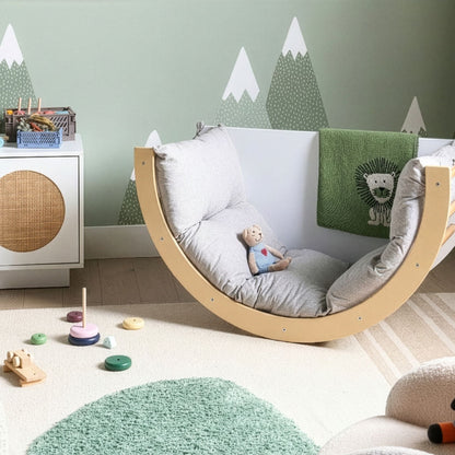 Climbing Arch Light Brown Pine Wood 3-In-1 Montessori Chair