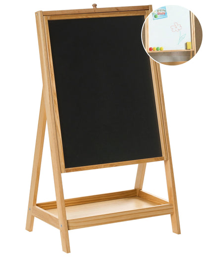 Double Sided Easel Pine Wood Chalkboard Magnetic Board