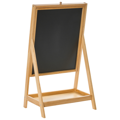Double Sided Easel Pine Wood Chalkboard Magnetic Board