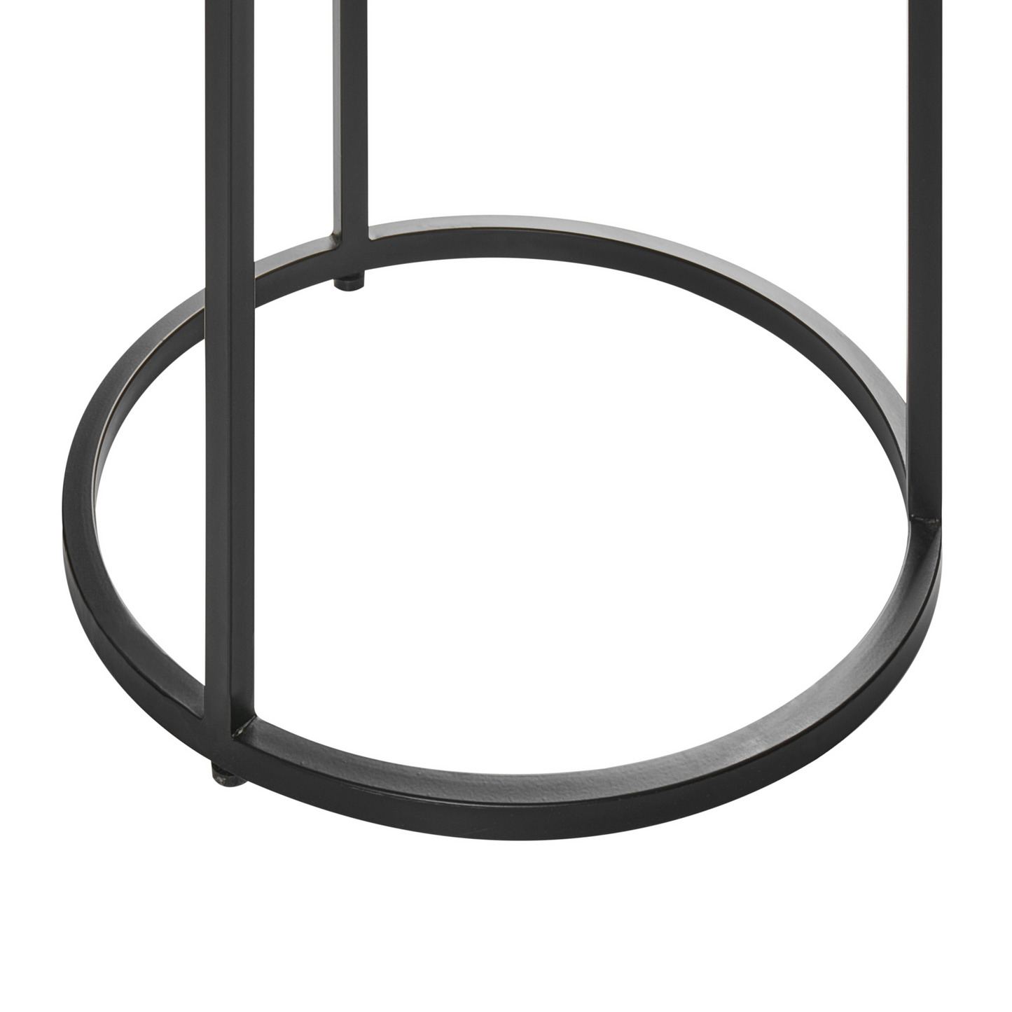 Side Table With Black Base And Marble Top 40cm Diameter Metal Frame Modern Living Room