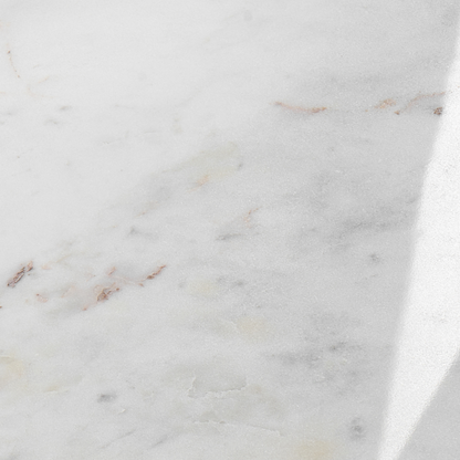 Home Marble Top Side Table 40cm White Base Metal Frame