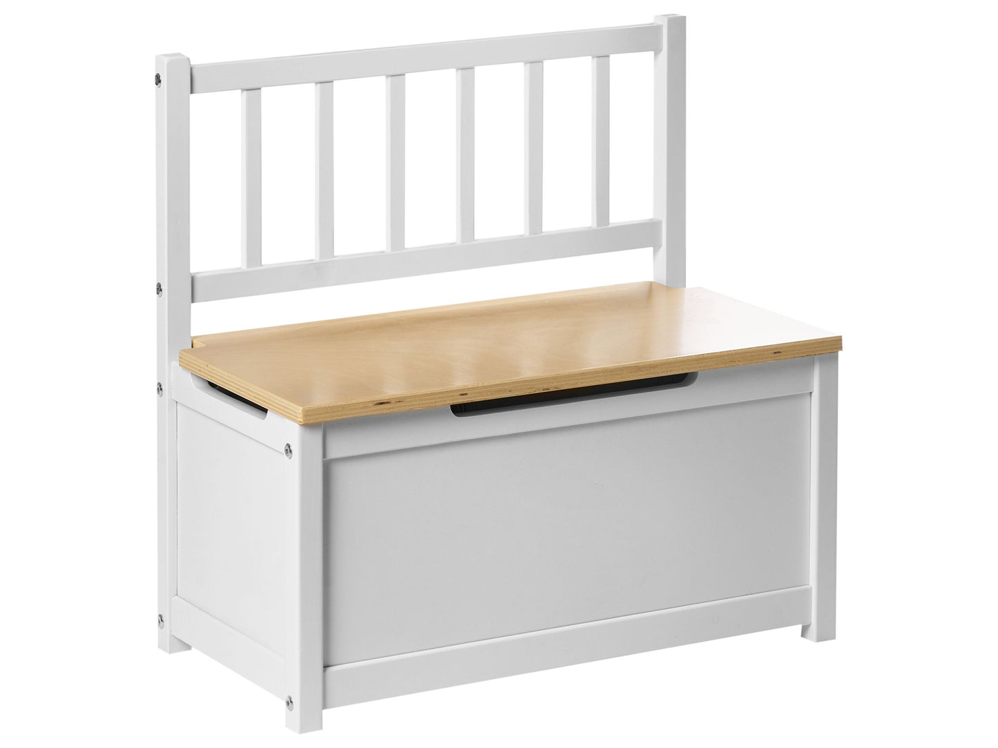 Kids Storage Bench White Pine Wood With Soft Close Lid