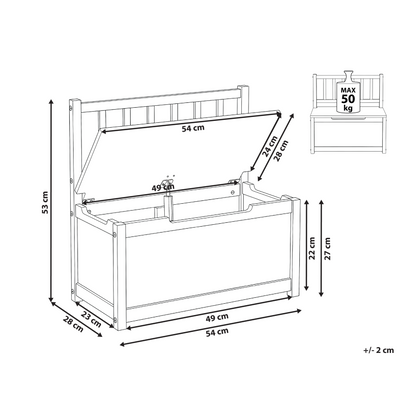 Kids Storage Bench White Pine Wood With Soft Close Lid