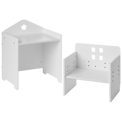 BrandName White MDF Chalkboard Montessori Desk And Chair Set For Kids Room Scandinavian Design