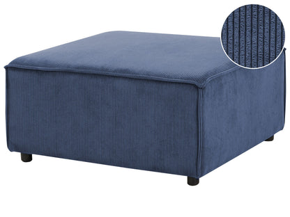 Element Dark Blue Corduroy Ottoman Footstool With Black Legs