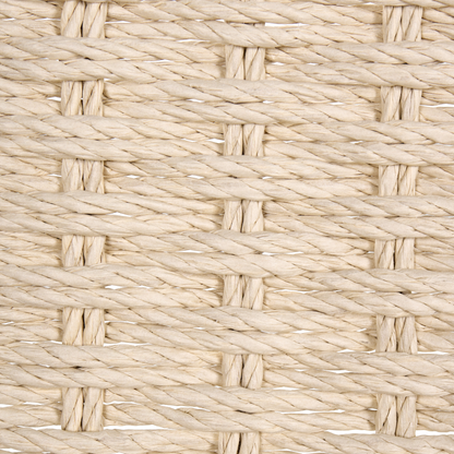 Armchair Light Brown Rubberwood Paper Rope Woven Seat Boho