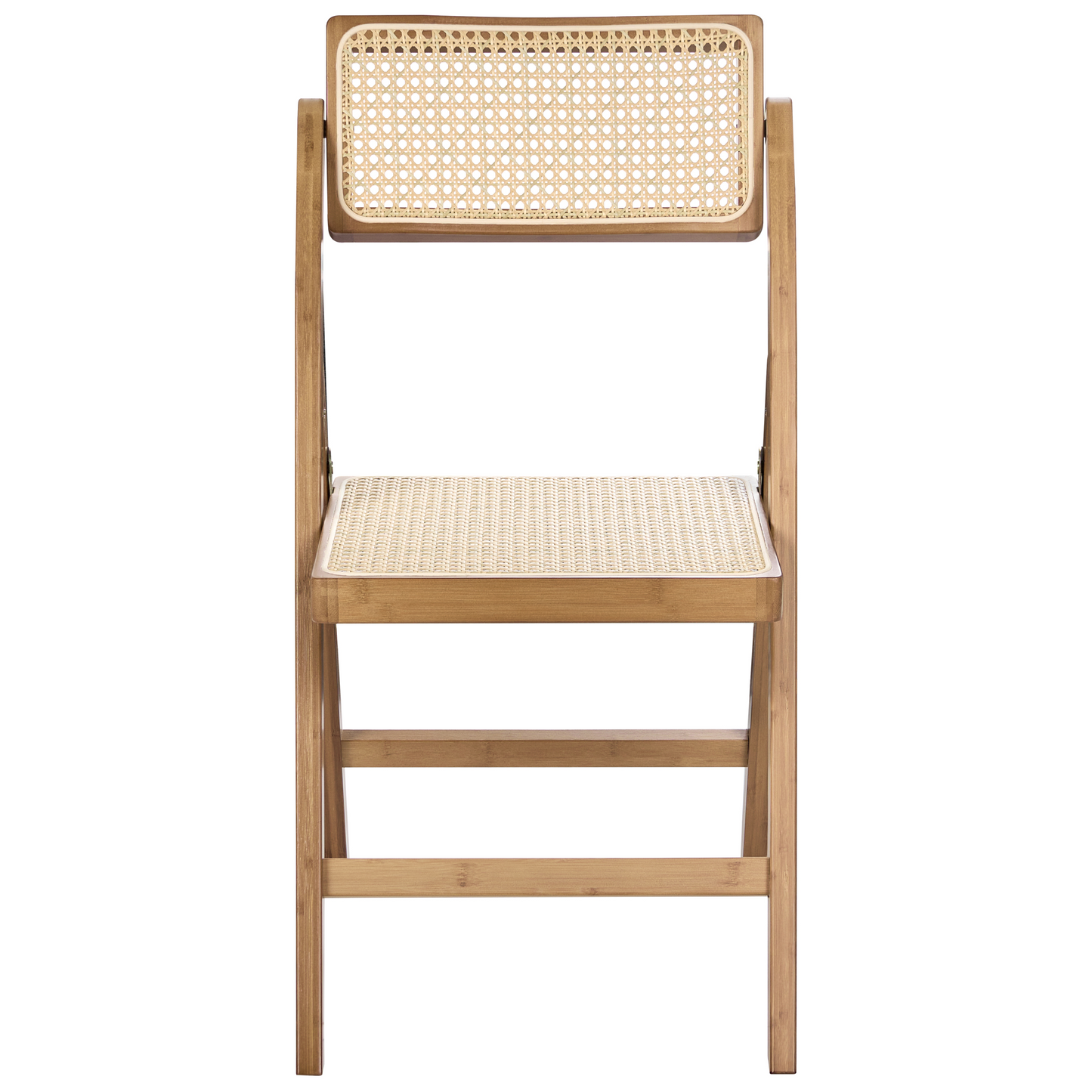 Foldable Dining Chairs Set Of 2 Brown Bamboo Wood Rattan