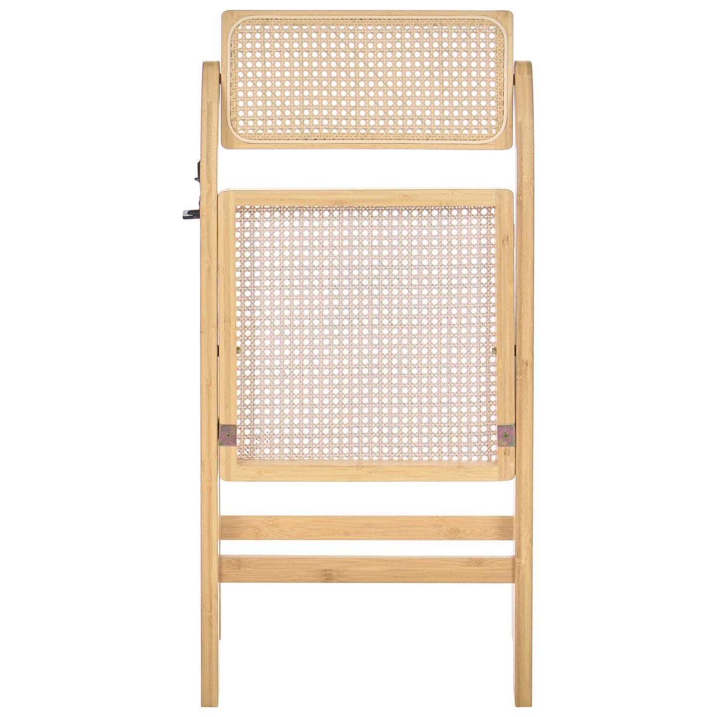Set Of 2 Folding Dining Chairs Light Brown Rattan