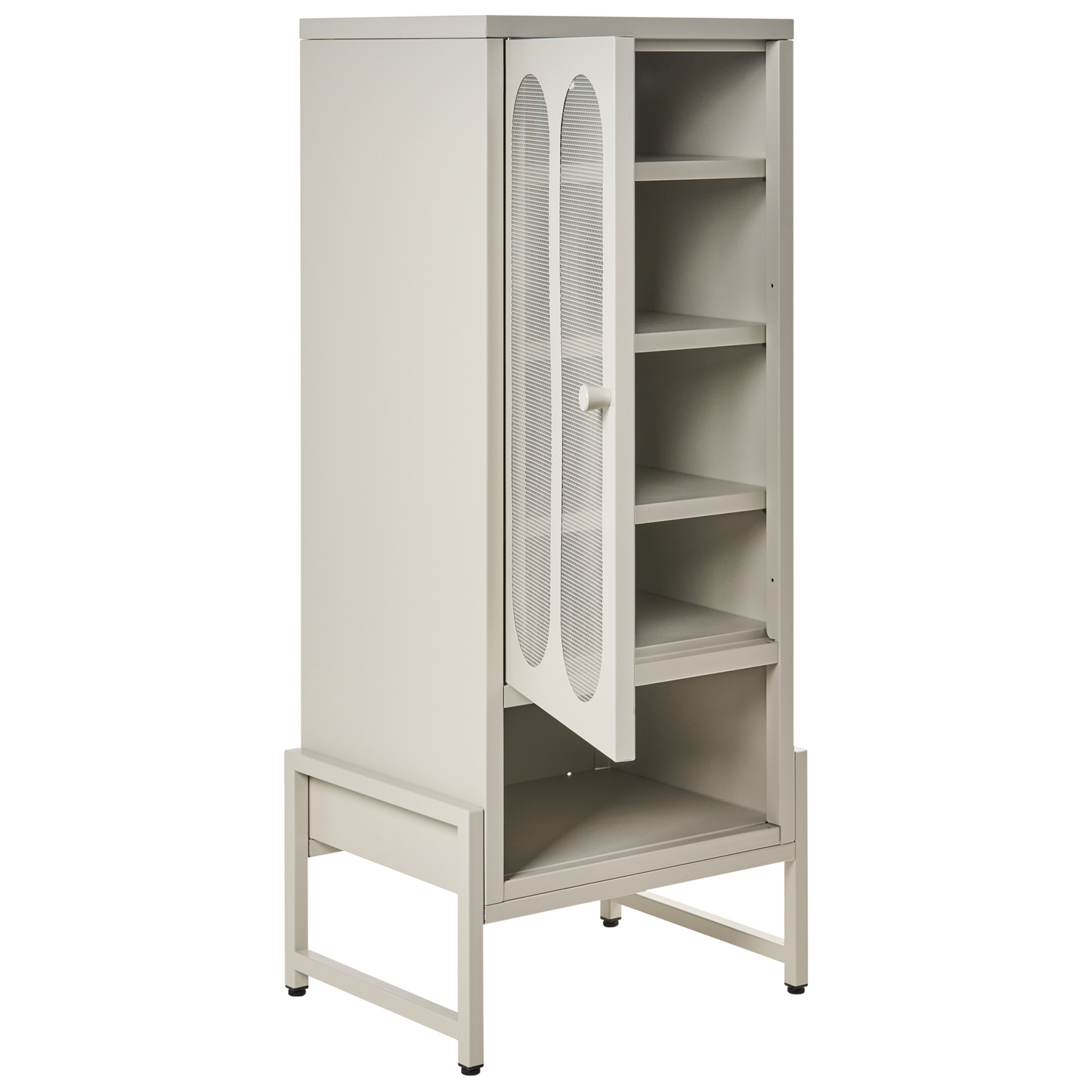 Home 1 Door Beige Cashmere Steel Sideboard With Perforated Doors